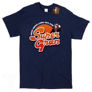 [S-5XL]เสื้อยืดผ้าฝ้าย 100% พิมพ์ลาย Super Gran Inspired British 80S สไตล์อังกฤษ