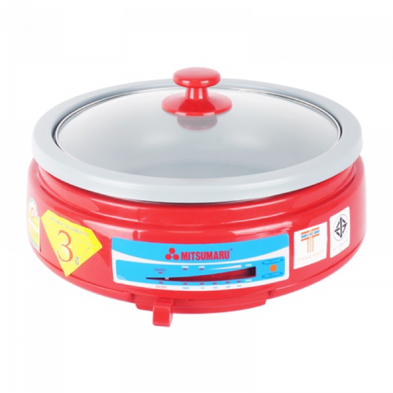 MITSUMARU หม้อสุกี้ ขนาด 3 ลิตร รุ่น AP-1215T - Red Sukiyaki Pot