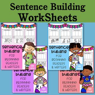 Sentence Building Worksheet Cut and Paste English Reading Workbook Educational Exercise Training Book Kids