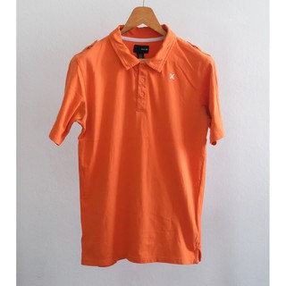 Hurley Polo Shirt อก 19 นิ้ว ยาว 28 นิ้ว สีส้ม มือสอง ของแท้