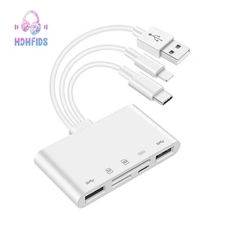 Otg อะแดปเตอร์มัลติมีเมมโมรี่ USB สําหรับการ์ดรีดเดอร์ Micro-SD TF iPhone iPad Apple 13