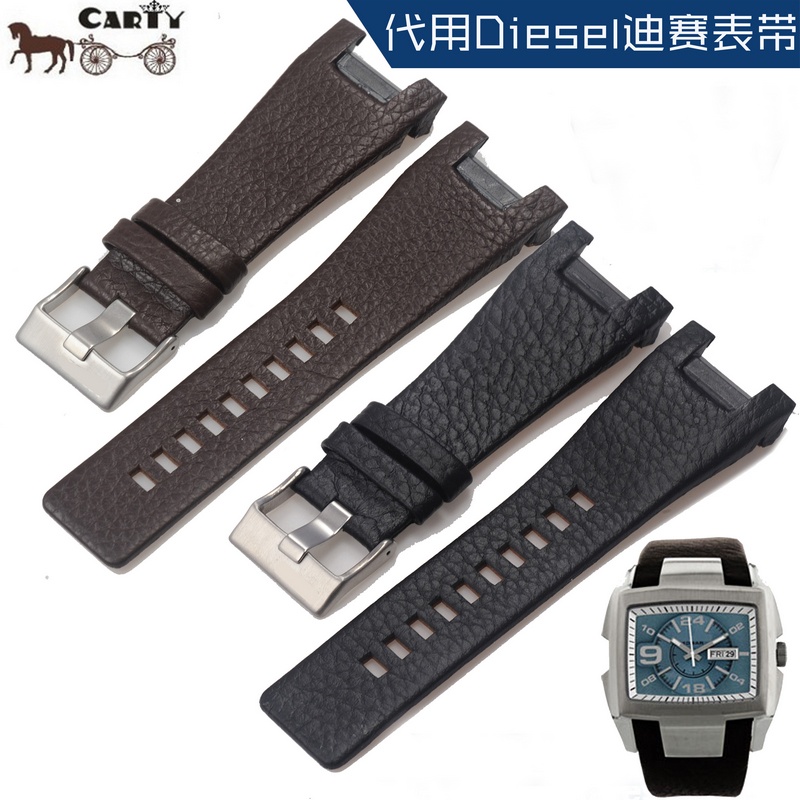 [carty] สายนาฬิกาหนัง Alternative Diesel Pebbled สายหนัง DZ1216|1273|4246เว้า