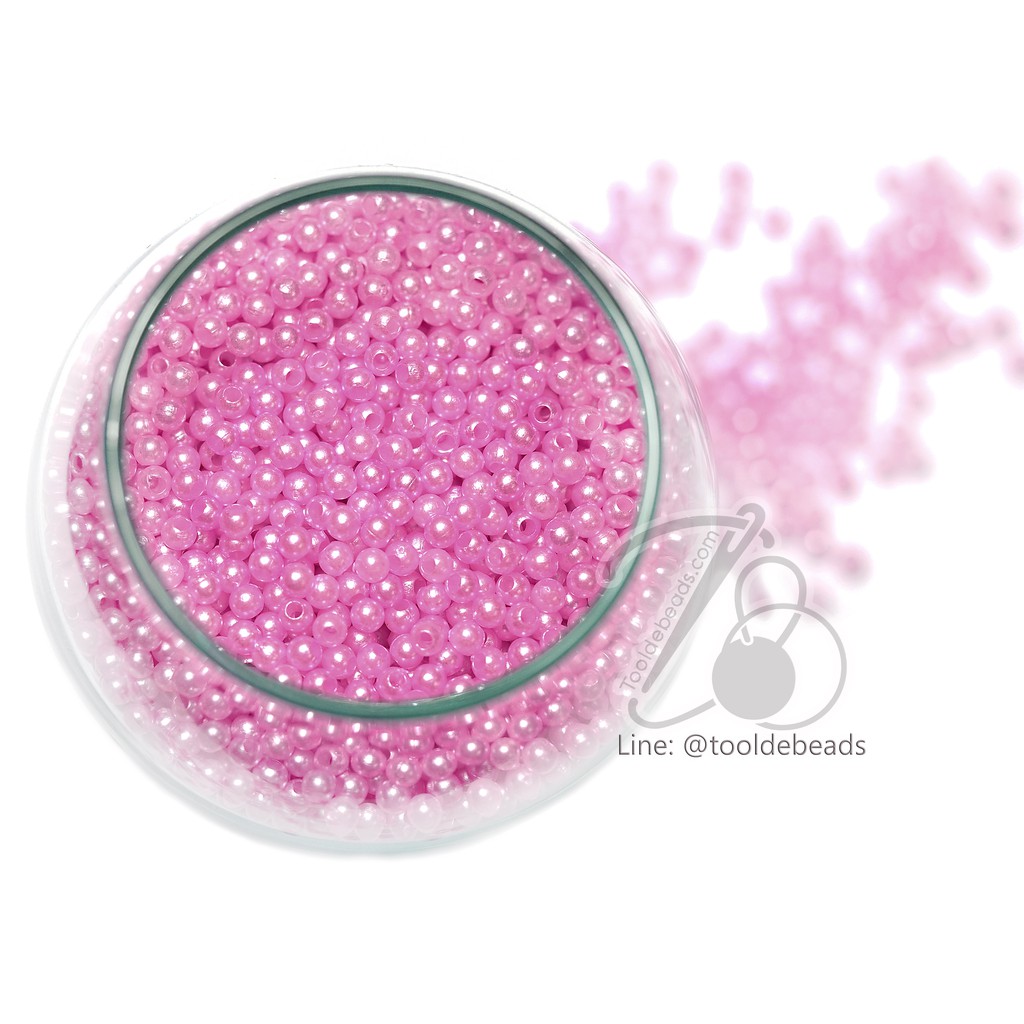 ลูกปัดมุกพลาสติก 3มม. (80 กรัม)