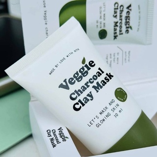 ราคาต่อหลอด มาส์กไพรเย็น VEGGIE CHARCOAL CLAY MASK มาส์กโคลนสูตรผักสีเขียว ขนาด 30 กรัม รหัสสินค้า MF.3034