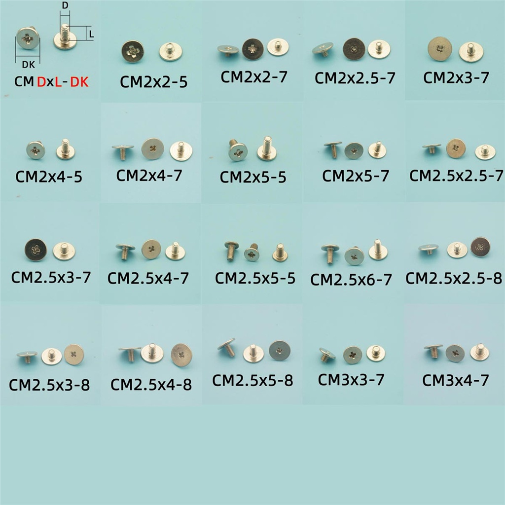 (10 ชิ้น) สกรูโน้ตบุ๊ค/สกรูหัวใหญ่/สกรูหัวแบน/CM2/2.5/3/4/5/6/7/8 สําหรับ lenovo hp asus dell Acer โน้ตบุ๊ค