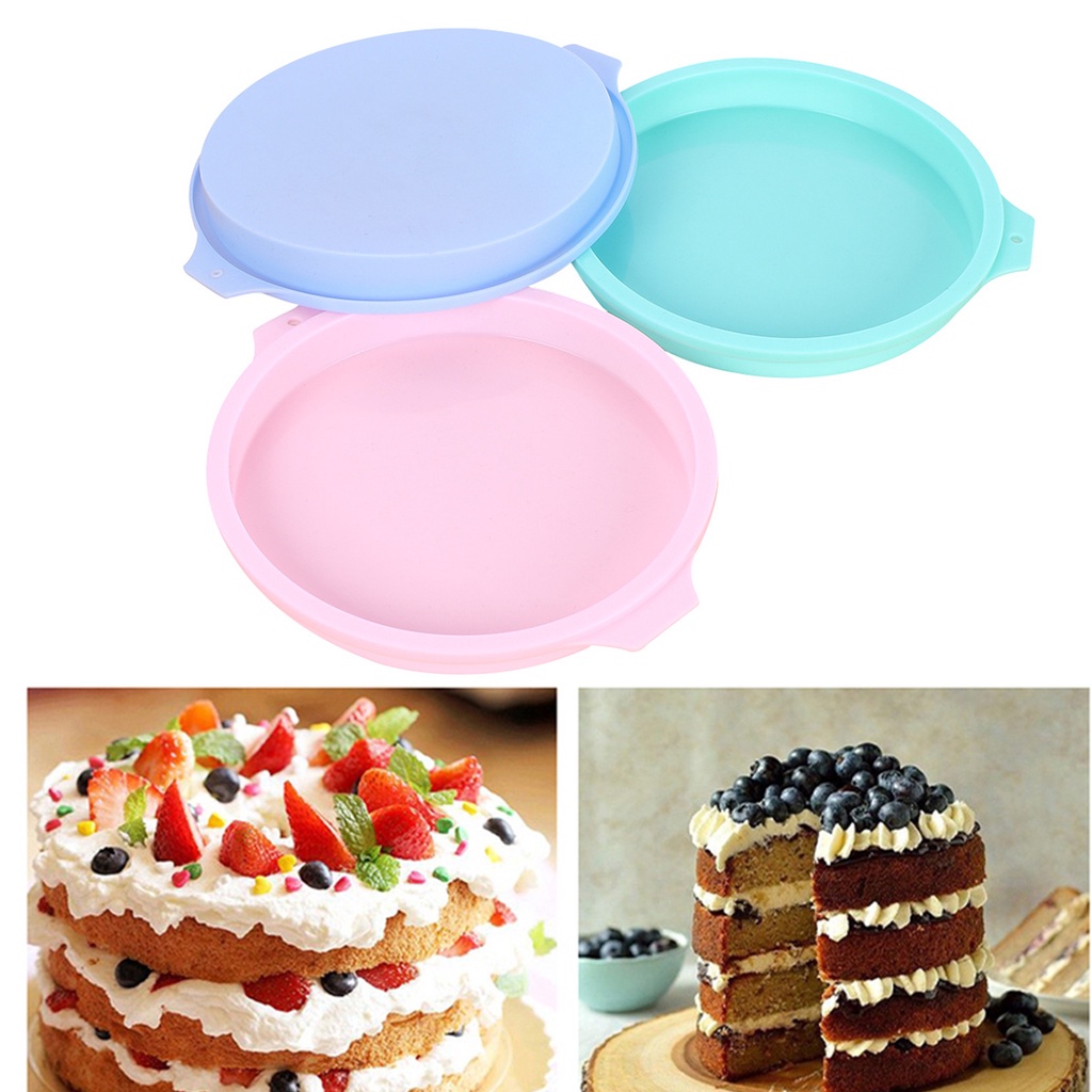 4/6/8 นิ้วแม่พิมพ์เค้กสายรุ้งซิลิโคนอบ Mould Bakeware ขนมเครื่องมือ แม่พิมพ์เค้กกลม เบเกอรี่ครัวเครื่องมือ