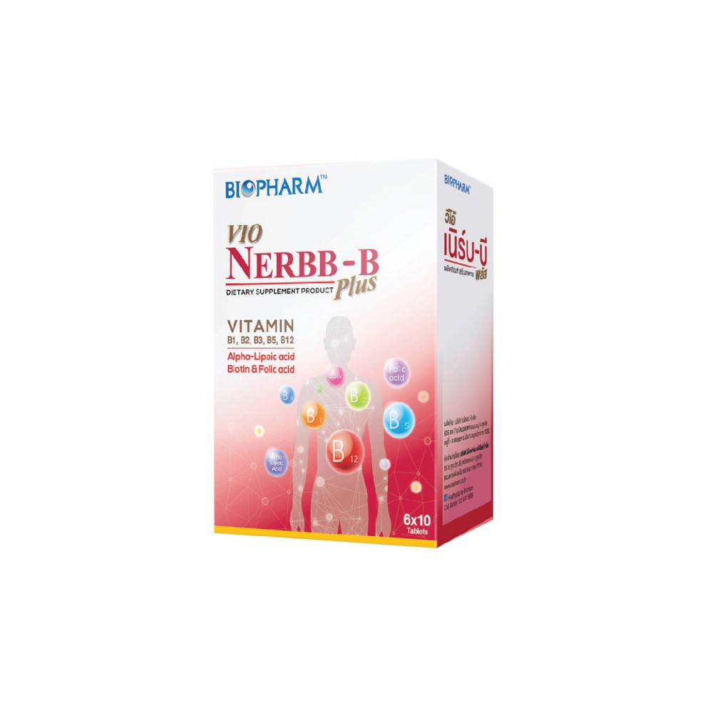 Vio Nerbb-B Plus 60เม็ด บำรุง ปลายประสาท