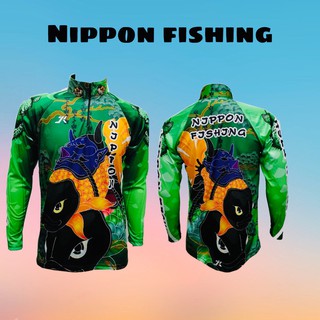 เสื้อตกปลา JK Thailand  เสื้อสำหรับกีฬากิจกรรมกลางแจ้ง ลาย Nippon Fishing ป้องกันรังสี UV 80% แห้งเร็ว