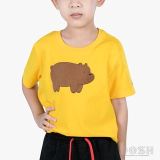 เสื้อยืดผ้าฝ้าย△✁DOSH KIDS:UNISEX T-SHIRTSเสื้อยืดคอกลม แขนสั้น สีเหลือง เด็กชายและเด็กหญิง 4-12ปี WE BARE BEARSรุ่น9FBB