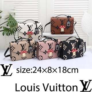 Lv_hobo กระเป๋าสะพายไหล่ลําลอง แบบหนัง หรูหรา แฟชั่นสําหรับผู้ชาย และผู้หญิง 5 สี