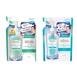 Bifesta Micellar Cleansing Water Refill บิเฟสต้า ถุงเติม ขนาด 360 ml สูตร สีเขียว Acne Care 16225 / สีฟ้า Sebum 16224