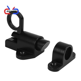 Aluminum Alloy Security Automatic Window Gate Lock Spring Bounce Door Bolt Latch, Black