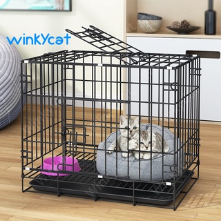 Winky Wink กรงแมว กรงสุนัข กรงสัตว์เลี้ยง กรงกระต่าย กรงเหล็ก กรงหมาพับได้ มีถาดรองฉี่ กรงสัตว์เลี้งกรงแมวขนาดใหญ่