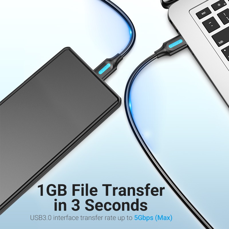 Vention สายเคเบิล Micro B USB 3.0 ความเร็วสูง 5Gbps ชาร์จเร็ว 3A ซิงค์ข้อมูล สําหรับฮาร์ดดิสก์ภายนอก ชาร์จโทรศัพท์มือถือ
