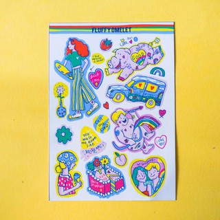 FLUFFY OMELET- VDAY Sticker (MATT) 70 BATH