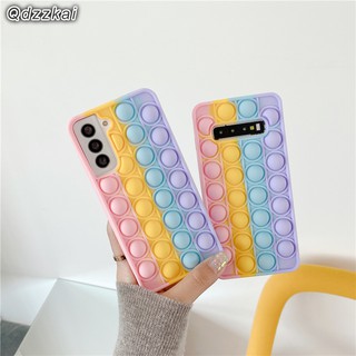 Xiaomi Redmi Note 7 8 9s 9 Pro Max Redmi 9T K20 K30 K40 Pro Mi 10 11 9T Pro Bubble Rainbow Casing Stress Relief Liquid Silicone Soft Phone Cover