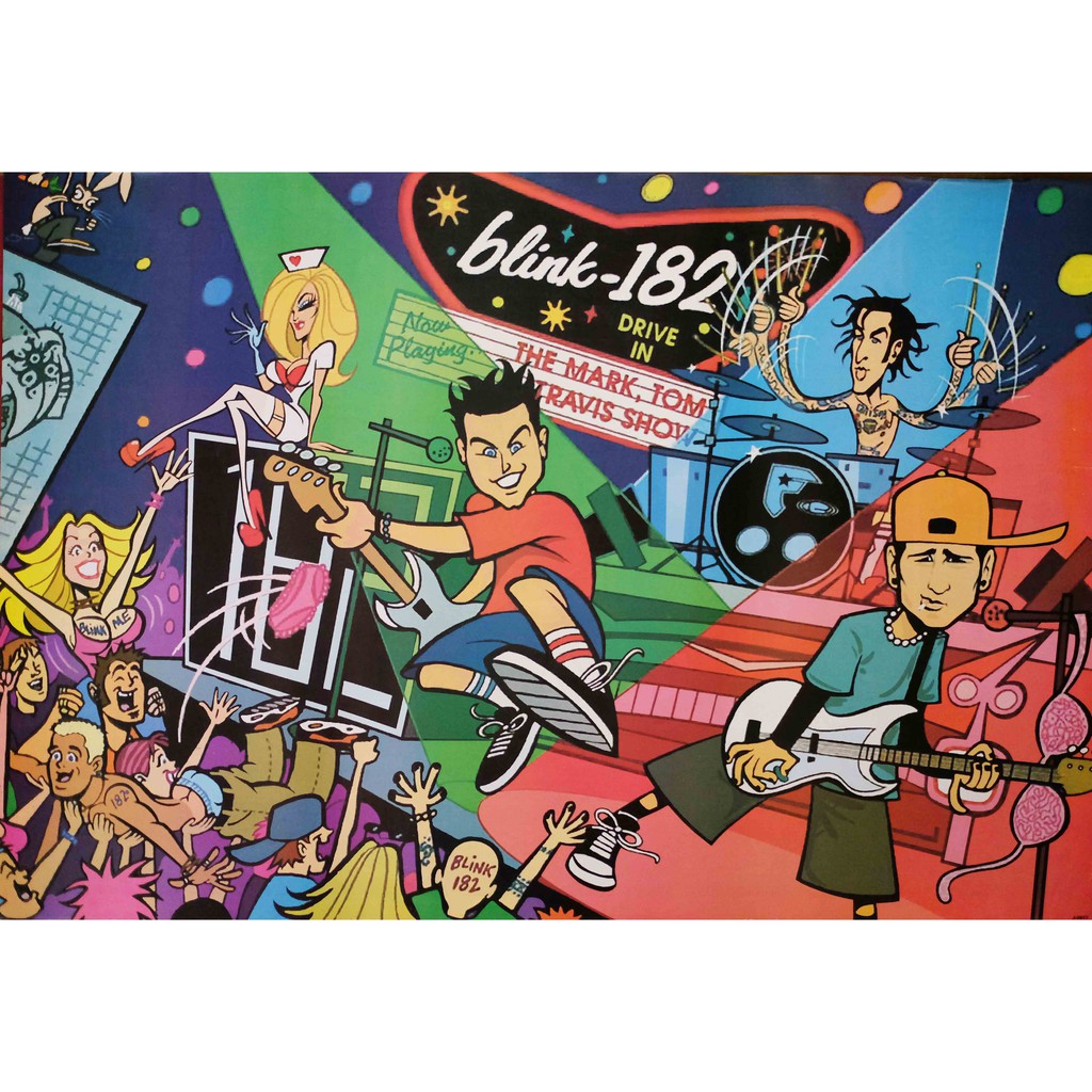 โปสเตอร์ รูปวาด วง ดนตรี ร็อก บลิงก์-182 Blink 182 POSTER 24”x35” Inch American Pop Punk Alternative