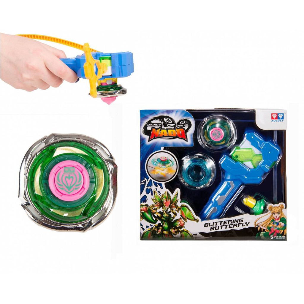 (Hiếm rồi nhé, hàng thật 100%) Auldey Infinity Nado Glittering Butterfly Nado, cánh, logo kim cương, giống Beyblade, hỗn hợp mẫu