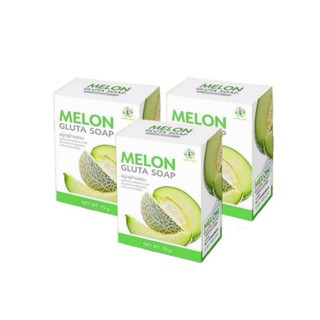 Melon Gluta Soap สบู่เมล่อนกลูต้า ขนาด 70g. ( 3 ก้อน)