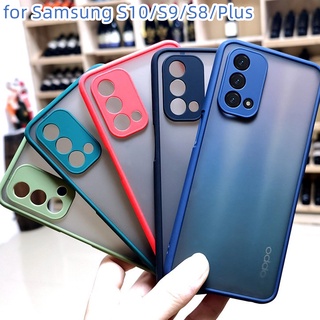 เคสขอบสีหลังด้าน เคส Samsung S10 S9 S8 Plus ป้องกันกล้อง เคสกันกระแทก ขอบนิ่มหลังแข็ง