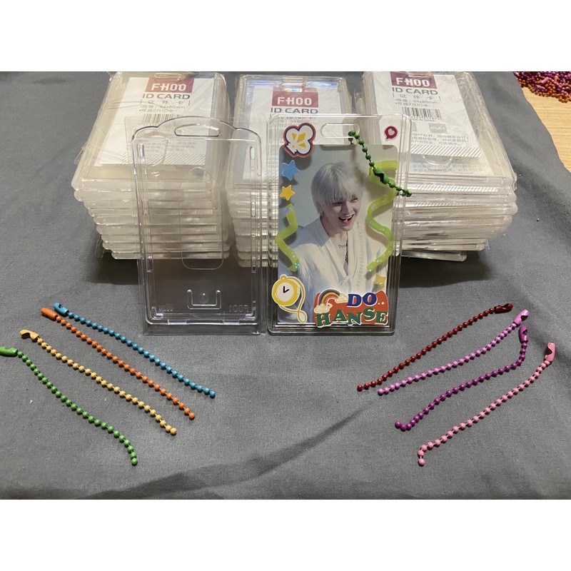 🖼[พร้อมส่งจ้า] 📌📌 Acrylic ID card กรอบอะคลิลิค กรอบใส่การ์ดอะคริลิค กรอบพลาสติก + โซ่ไข่ปลา