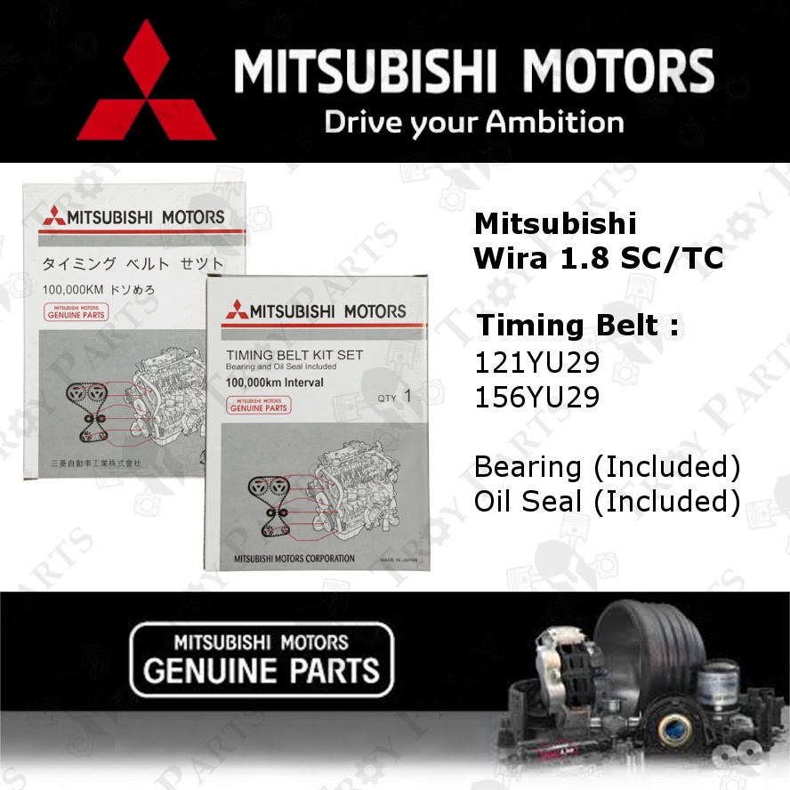 *FKM Seal* Mitsubishi 100K Timing Belt Kit Set สําหรับ Proton Wira 1.8 Putra DOHC TwinCam TC SOHC SC