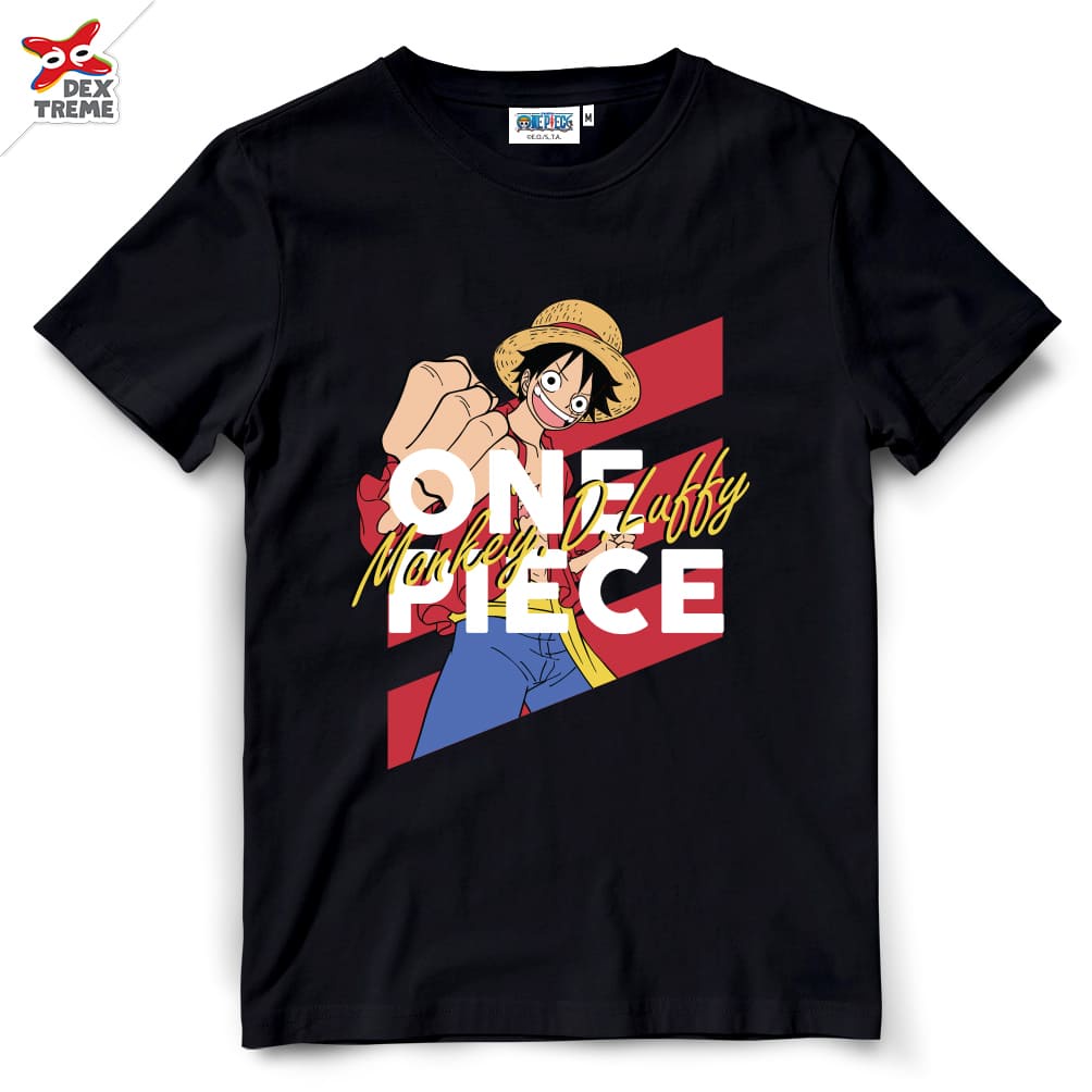 Dextreme T-shirt  DOP-1256  Onepiece LUffy สีดำ