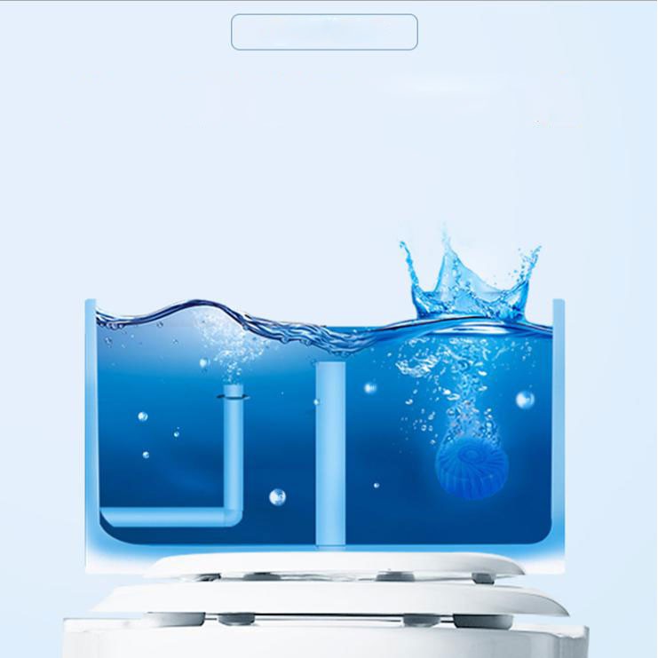 ที่ดับกลิ่นชักโครก ก้อนฟ้าดับกลิ่น น้ำสีฟ้า สำหรับถังชักโครก (1ถุง10ชิ้น) - 3