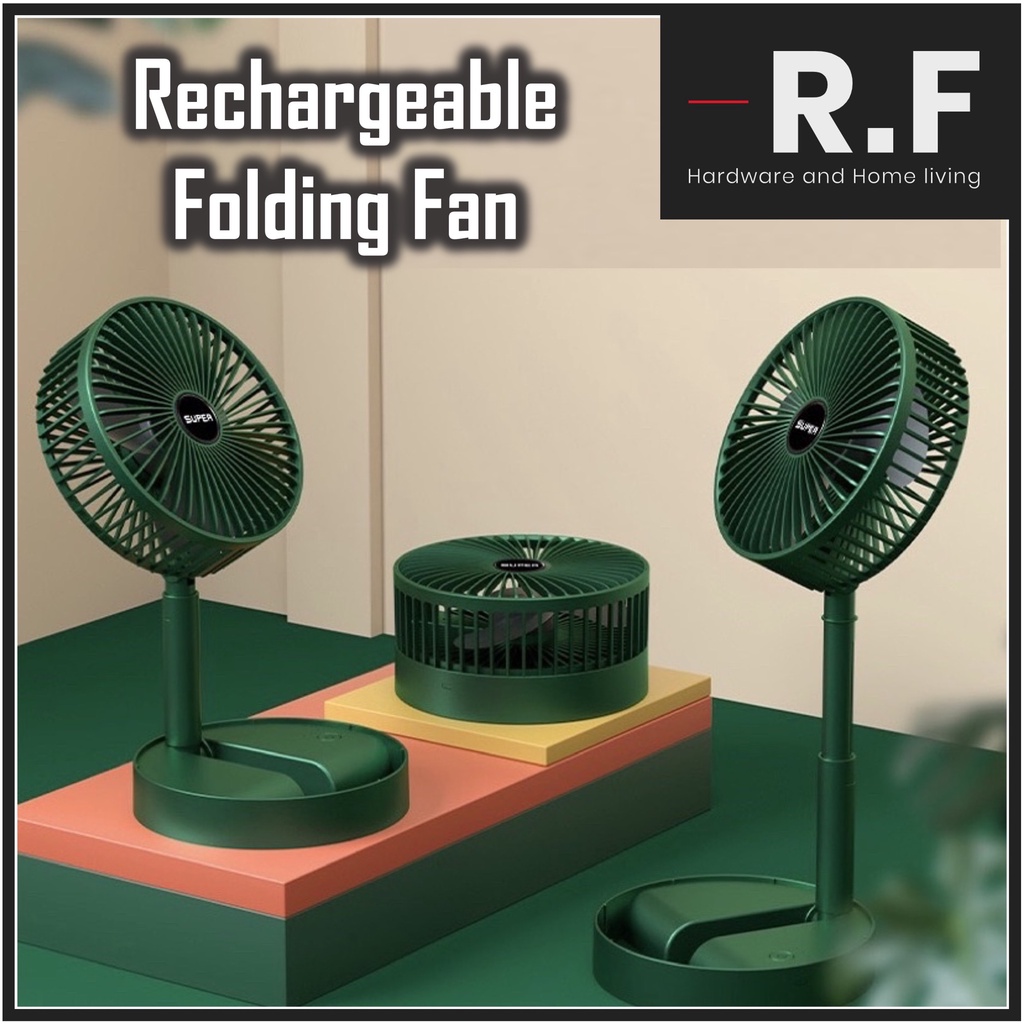 Telescope Folding Fan Rechargeable USB Desk Fan Outdoor Portable Stand