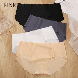 Finetoo กางเกงชั้นใน เอวต่ํา ไร้รอยต่อ สีพื้น สําหรับผู้หญิง M-XL 3 ชิ้น ต่อชุด