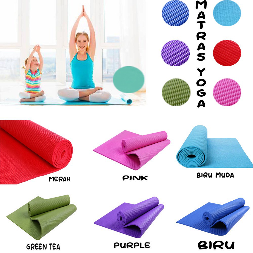 เสื่อโยคะ PVC พรีเมี่ยม IMPORT Anti-Slip Matt Yoga Mat ฟรีกระเป๋า