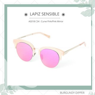 แว่นกันแดด LAPIZ SENSIBLE รุ่น AS018 C34 : Curve Pink/Pink Mirror