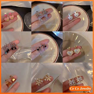 Cocojewelry ต่างหูเข็มเงิน S925 ประดับมุก สไตล์เกาหลี ฮิปฮอป เครื่องประดับ สําหรับผู้หญิง