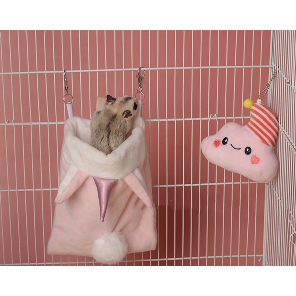 พร้อมส่งในไทย ที่นอน รังนอนหนู มีที่ห้อยกรง ลายยูนิคอร์น ผ้านุ่มมาก