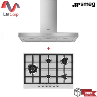[0% 10 เดือน] (Smeg) เครื่องดูดควันติดผนัง รุ่น KBT900XE + เตาแก๊ส รุ่น PX175L