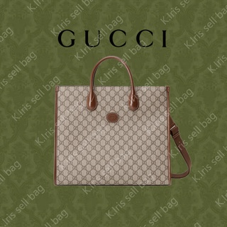 Gucci/ GG/ กระเป๋าโท้ต G ประสานกลาง