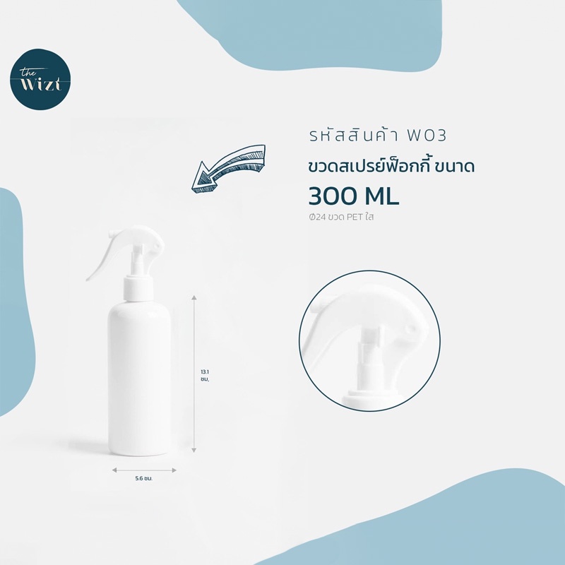 the wizt : ขวดสเปรย์ ขวดสเปรย์ฟ็อกกี้ ขวดสีขาว รหัส W03 ขนาด 200ml , 300ml ☁️
