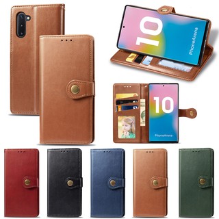 เคสโทรศัพท์ฝาพับหนังสีทึบ พร้อมกระเป๋าสตางค์และช่องเสียบการ์ดและเชือกเส้นเล็ก กันกระแทกและกันน้ำ สำหรับ Samsung Galaxy A11 A21 A21S A40 A41 A51 A81 A91 M11 M21 M30S M31 M40S
