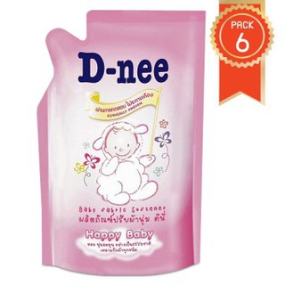 Pack 6 น้ำยาปรับผ้านุ่ม D-nee ชนิดเติม - 600 มล. สีชมพู