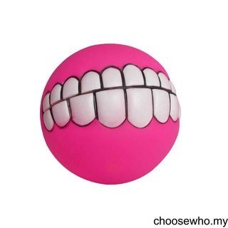 8cm Grinning Teeth Sound Ball Pet Dog Puppy Squeaky Chew Toys Bite-resistant Dog Squeaker Ball