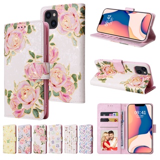 เคสโทรศัพท์หนัง ฝาพับ กันกระแทก พร้อมช่องใส่บัตร ขาตั้งวาง สําหรับ iPhone 14 Plus 14 Pro Max