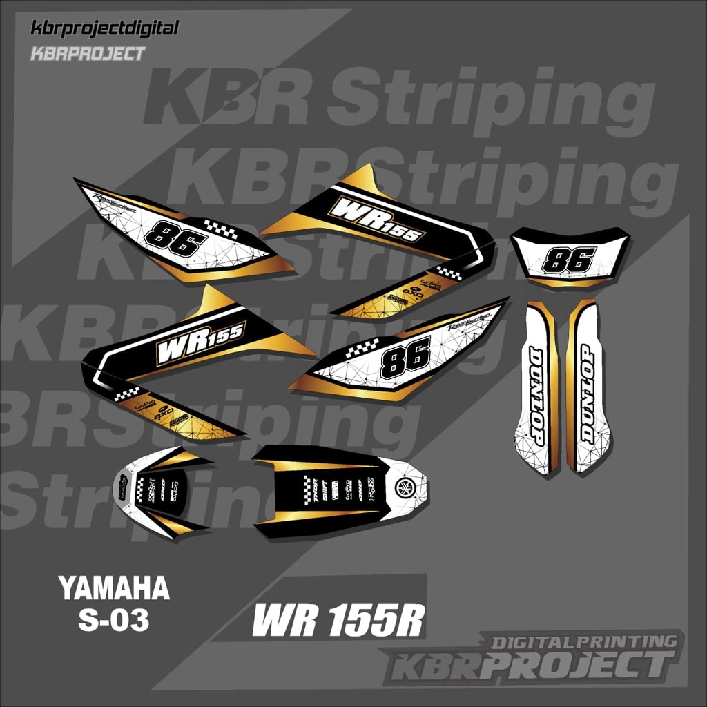 สติ๊กเกอร์ WR 155R WR 155R สตริป YAMAHA สติ๊กเกอร์มอเตอร์ไซค์ variation Racing S-03 TRANSPARENT