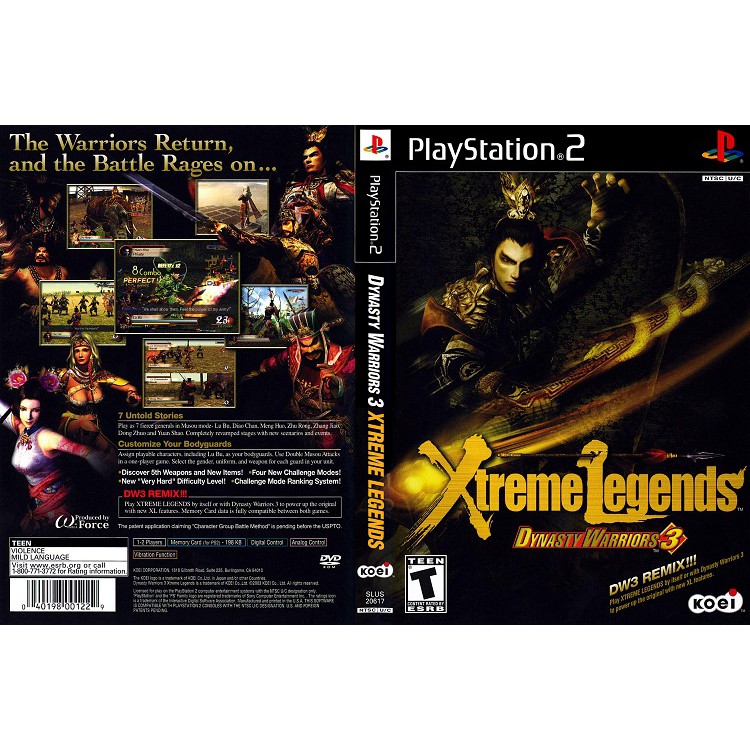 DYNASTY WARRIORS 3 XTREME LEGENDS [PS2 US : DVD5 1 Disc] | Shopee Thailand