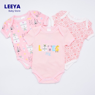 Leeya สินค้าราคาพิเศษ บอดี้สูท แขนสั้น บอดี้สูทเด็ก ชุดเด็กอ่อน ชุดแรกเกิด Super Soft Cotton Baby Bodysuit