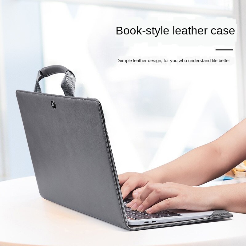 Leather Sleeve Case For Macbook Pro 16 Air 13.3 Pro Retina 12 Portable Book Bag For Mac Book Air