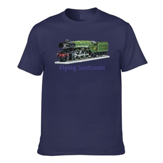 เสื้อยืด ผ้าฝ้าย พิมพ์ลาย The Flying Scotsman Trains Hornby สําหรับผู้ชาย