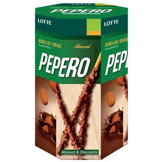 ล็อตเต้ อัลมอนด์ เปปเปอโร ขายส่ง 12 ชิ้น (Lotte Almond Pepero) 128 กรัม