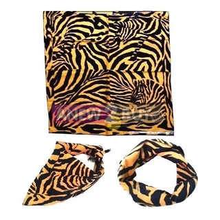 ผ้าพันคอ ผ้าโพกหัว ลายม้าลายเหลือง (Bandana Yellow Zebra Headwrap)