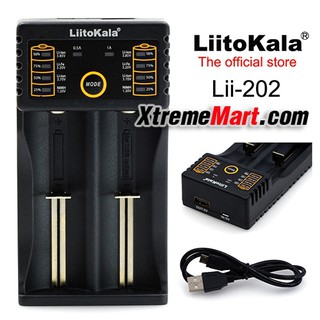 เครื่องชาร์จ Liitokala Lii-202 1.2V 3.7V 3.2V 3.85V AA /AAA 18650 18350 26650 10440 18350 NiMH lithium battery smart c