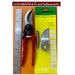 กรรไกรตัดกิ่งไม้ 8 นิ้ว แถมใบมีดและสปริง Pruninng Shears